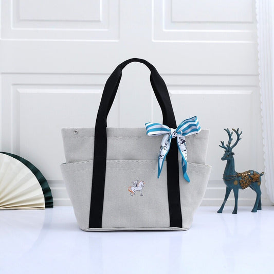 Embroidered Canvas Tote Bag